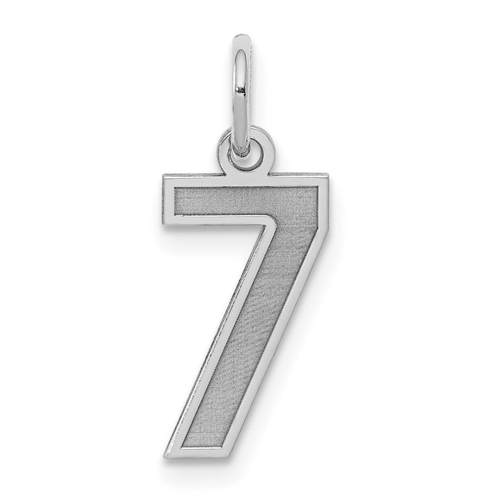 Sterlingsilber Silber/rhodiniert Satiniert Zahl 7 Charm
