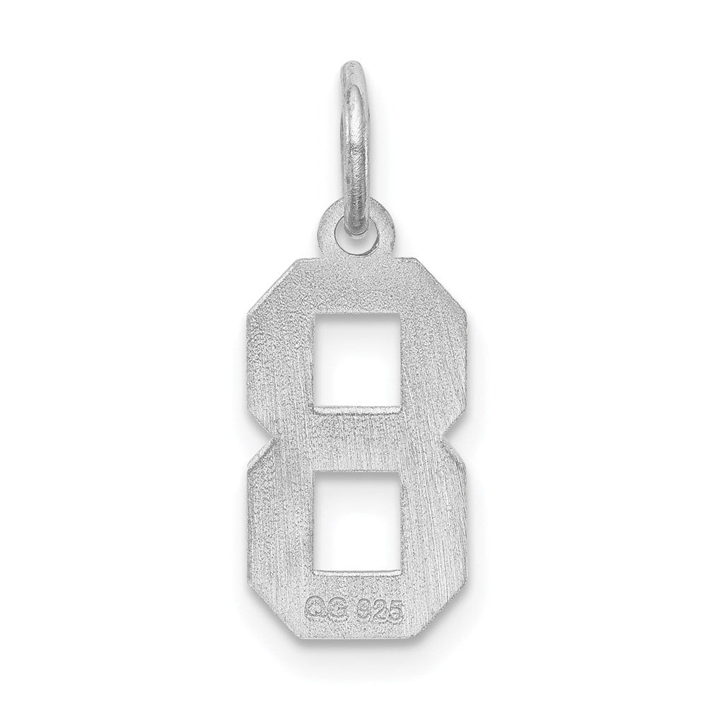Sterlingsilber Silber/rhodiniert Satiniert Zahl 8 Charm