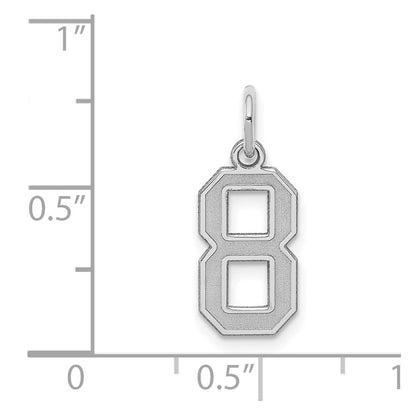 Sterlingsilber Silber/rhodiniert Satiniert Zahl 8 Charm