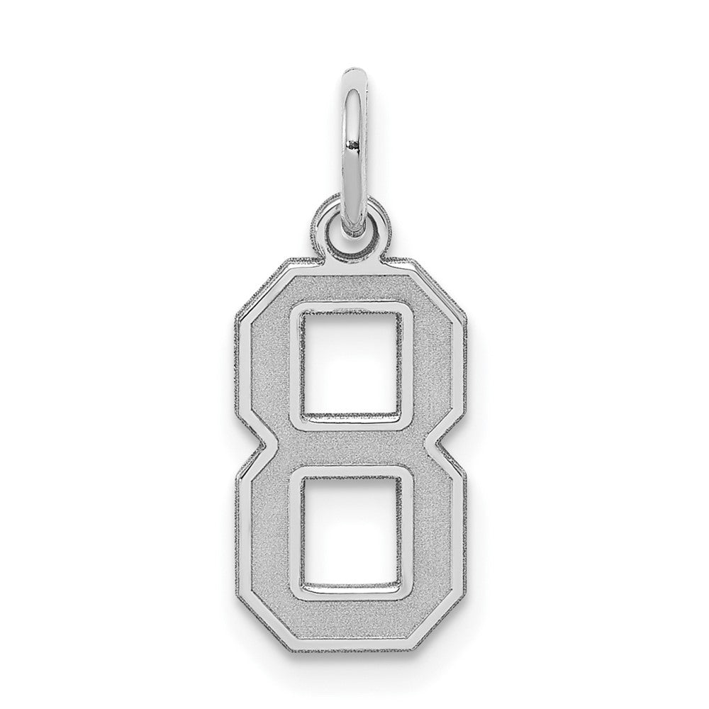 Sterlingsilber Silber/rhodiniert Satiniert Zahl 8 Charm