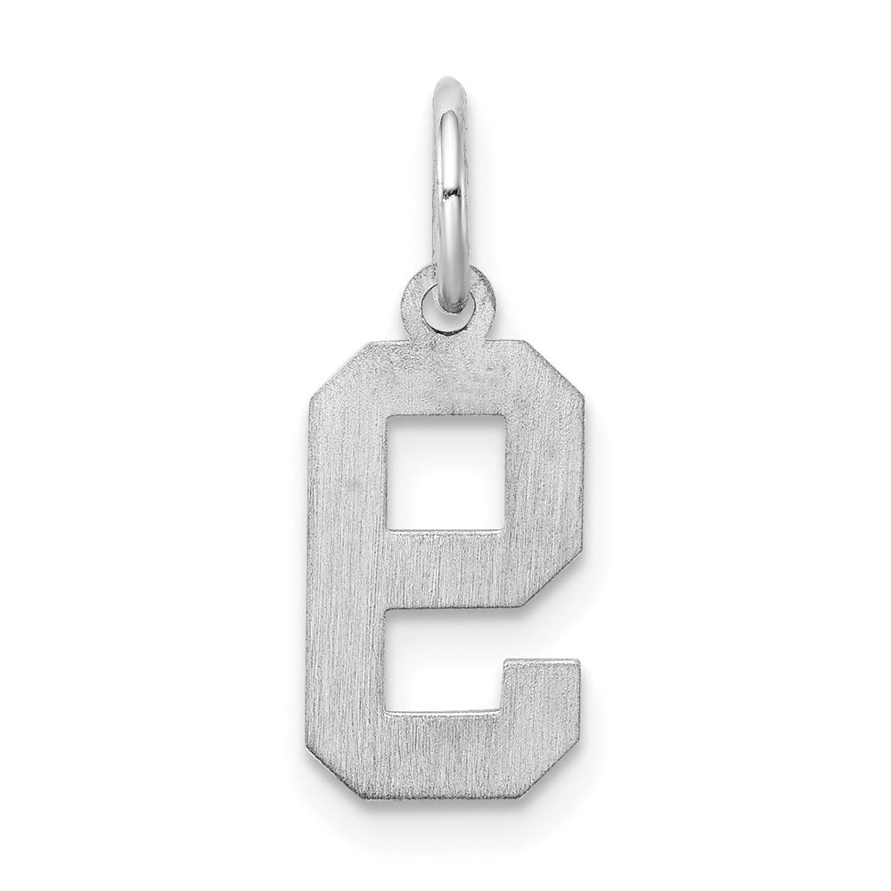 Sterlingsilber Silber/rhodiniert Satiniert Zahl 9 Charm