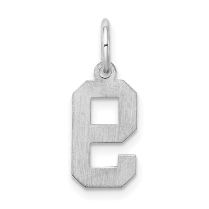 Sterlingsilber Silber/rhodiniert Satiniert Zahl 9 Charm