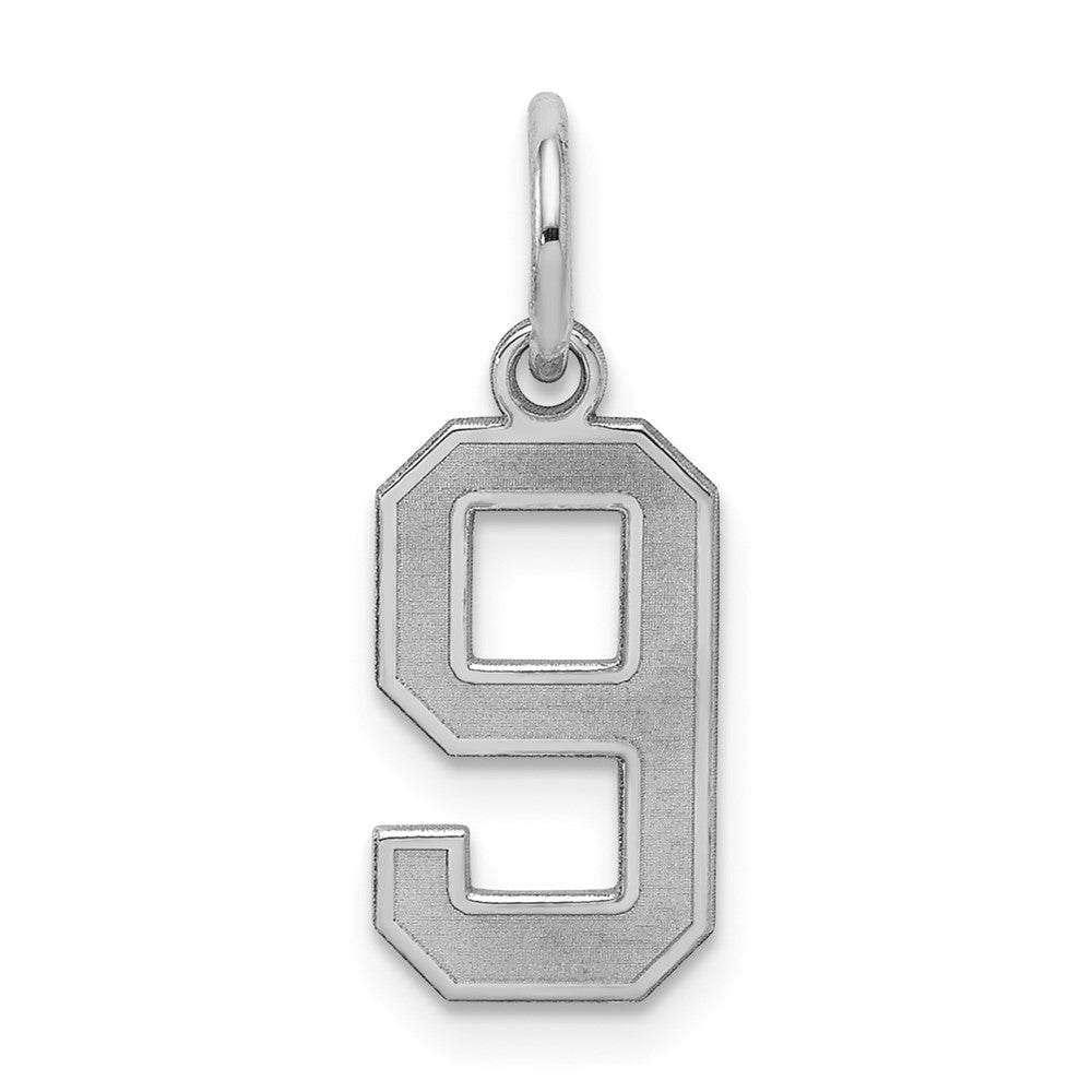 Sterlingsilber Silber/rhodiniert Satiniert Zahl 9 Charm