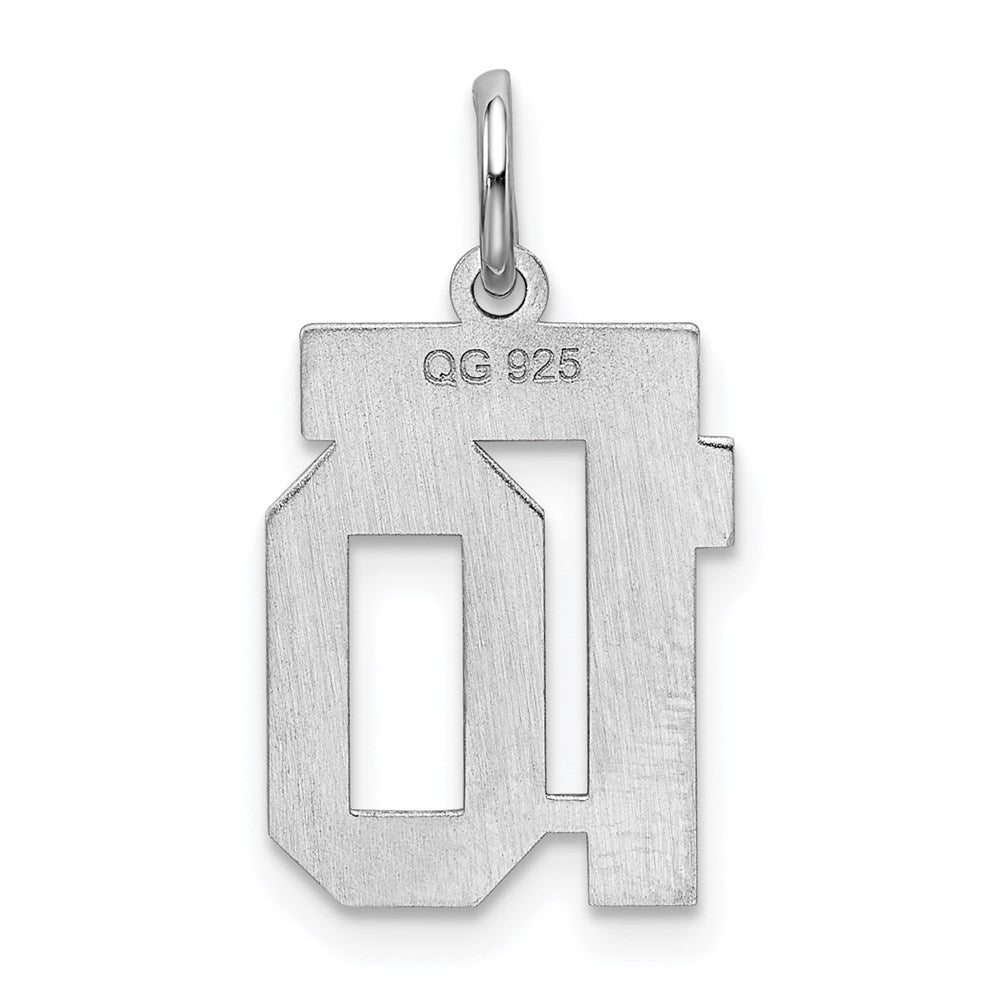 Sterlingsilber Silber/rhodiniert Satiniert Zahl 10 Charm