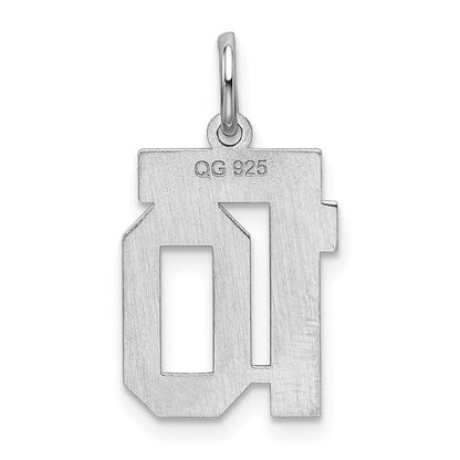 Sterlingsilber Silber/rhodiniert Satiniert Zahl 10 Charm