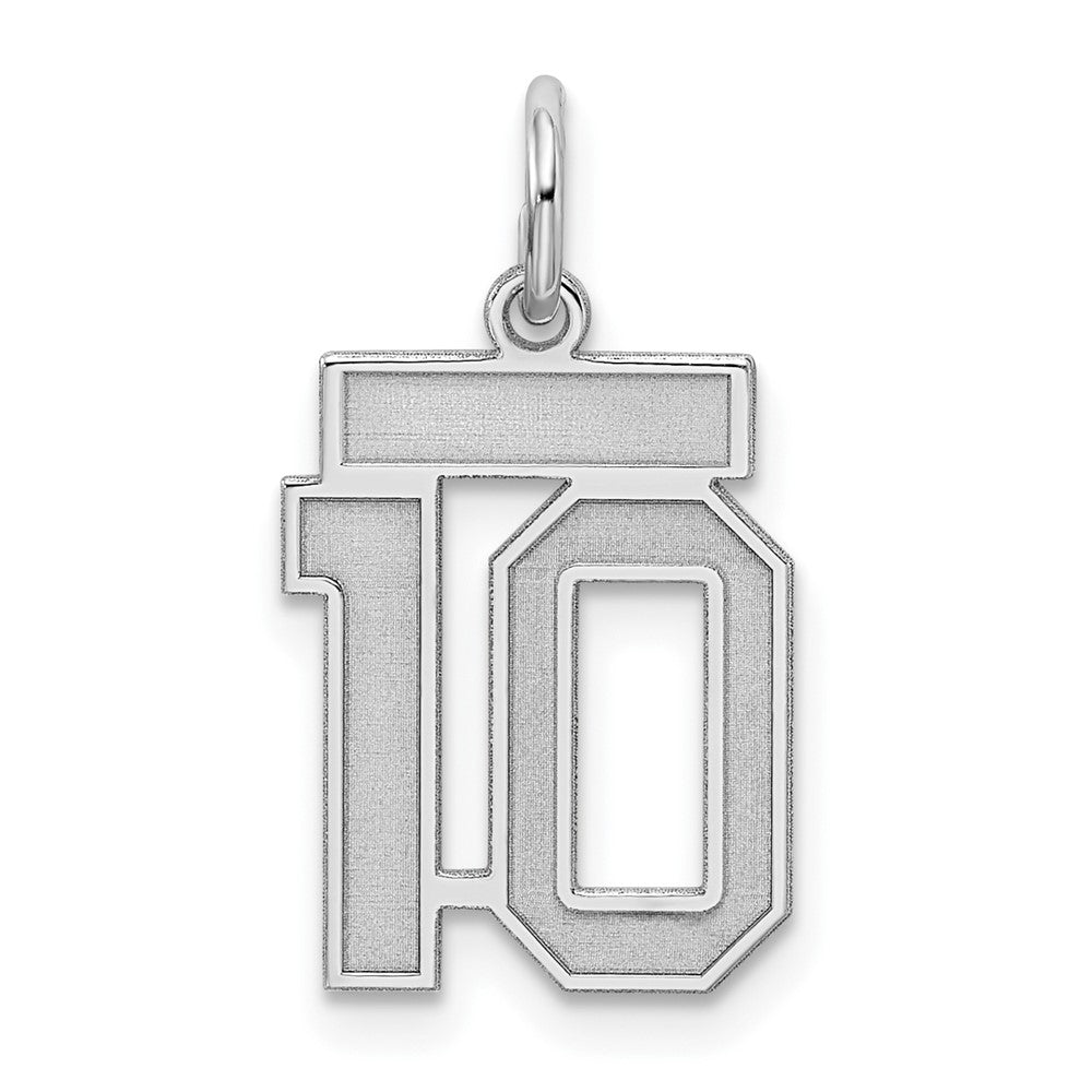 Sterlingsilber Silber/rhodiniert Satiniert Zahl 10 Charm