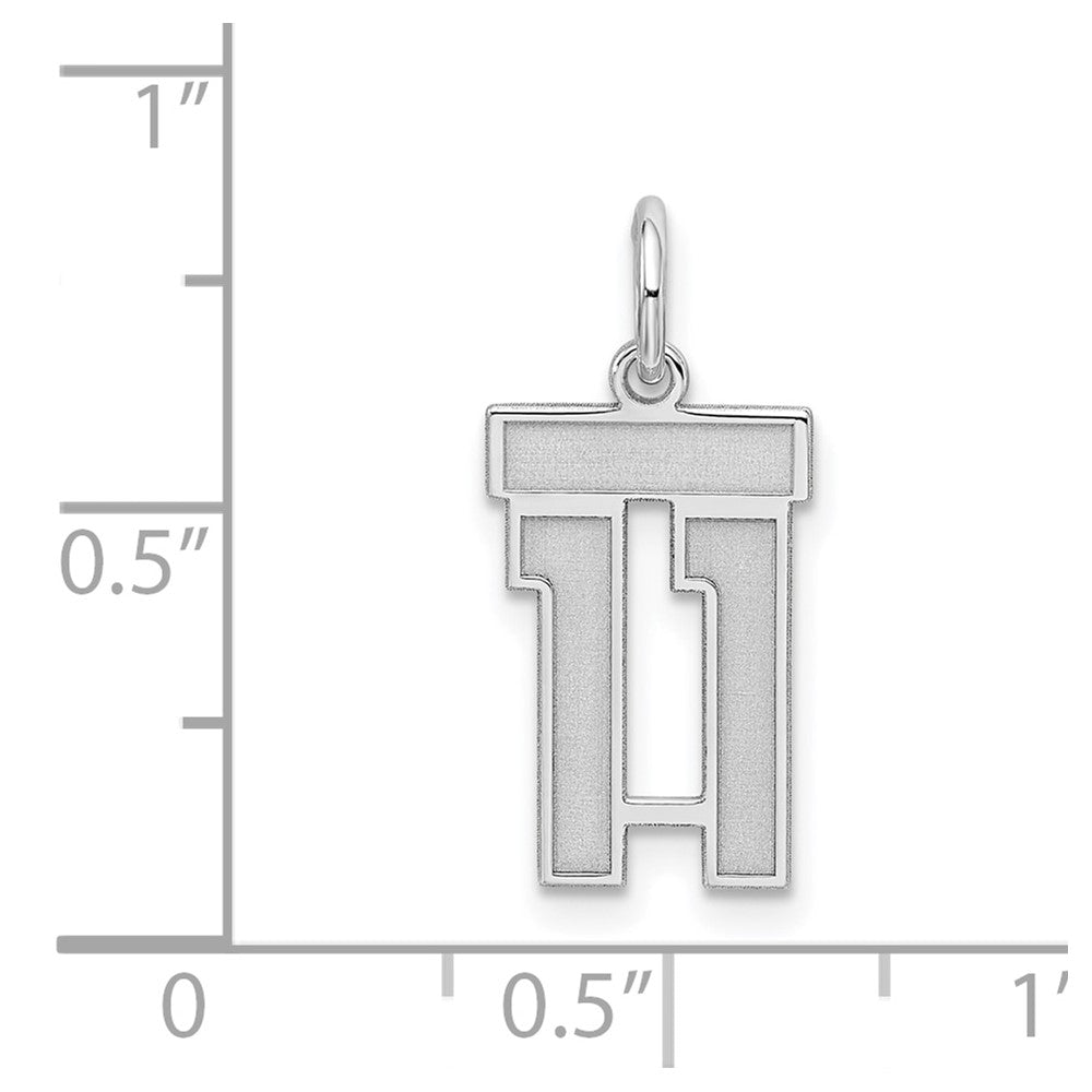 Sterlingsilber Silber/rhodiniert Satiniert Zahl 11 Charm