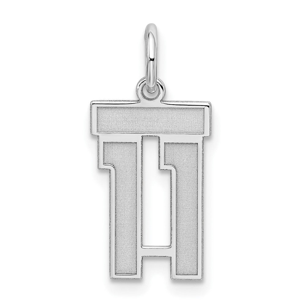 Sterlingsilber Silber/rhodiniert Satiniert Zahl 11 Charm