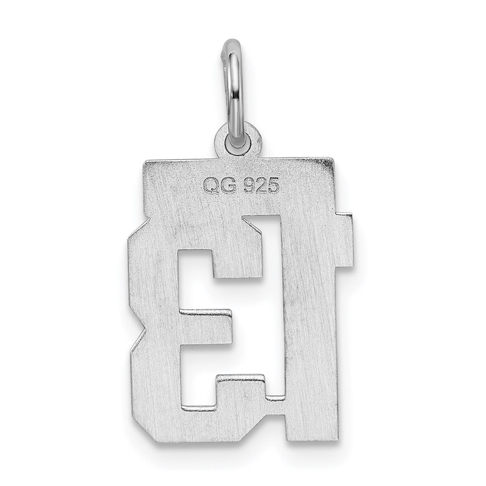 Sterlingsilber Silber/rhodiniert Satiniert Zahl 13 Charm