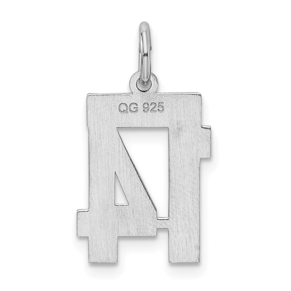 Sterlingsilber Silber/rhodiniert Satiniert Zahl 14 Charm