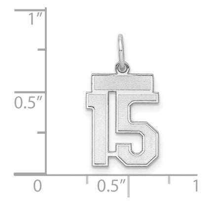 Sterlingsilber Silber/rhodiniert Satiniert Zahl 15 Charm
