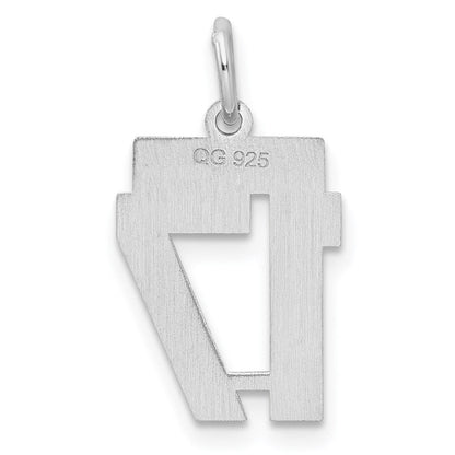 Sterlingsilber Silber/rhodiniert Satiniert Zahl 17 Charm