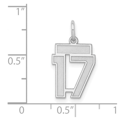 Sterlingsilber Silber/rhodiniert Satiniert Zahl 17 Charm
