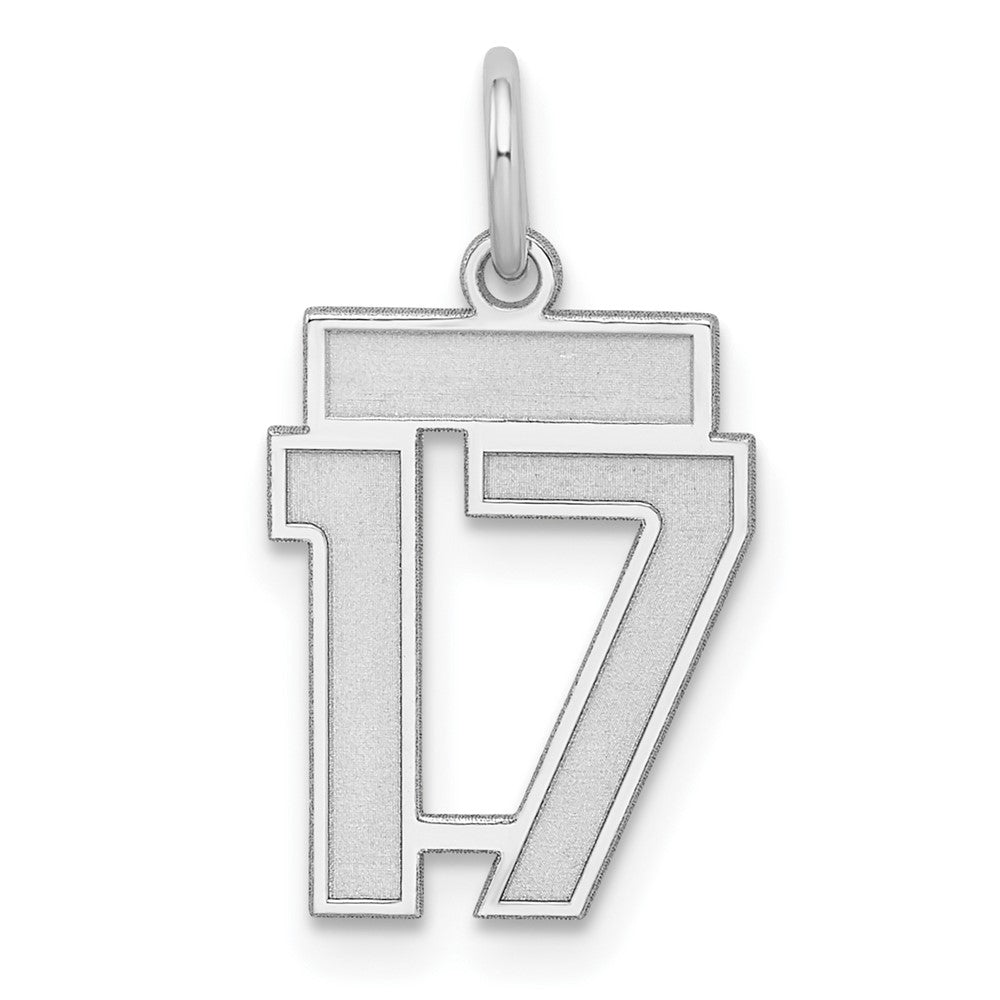 Sterlingsilber Silber/rhodiniert Satiniert Zahl 17 Charm