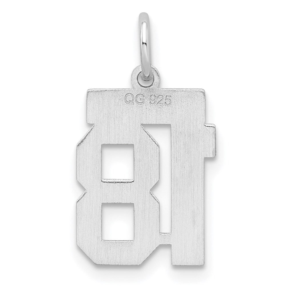 Sterlingsilber Silber/rhodiniert Satiniert Zahl 18 Charm