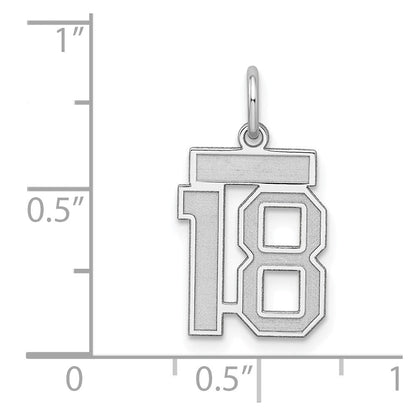 Sterlingsilber Silber/rhodiniert Satiniert Zahl 18 Charm