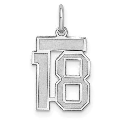 Sterlingsilber Silber/rhodiniert Satiniert Zahl 18 Charm