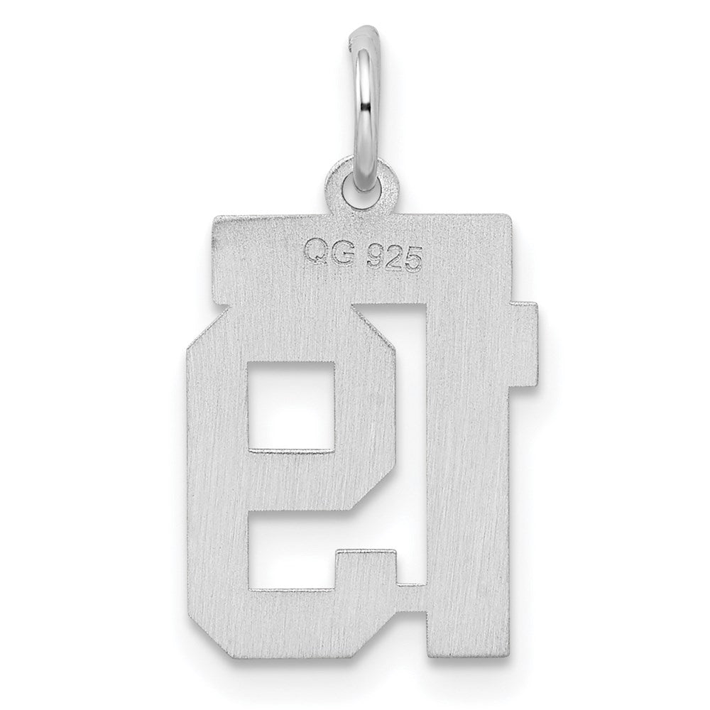 Sterlingsilber Silber/rhodiniert Satiniert Zahl 19 Charm