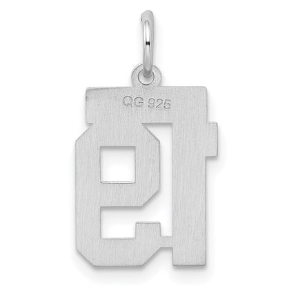 Sterlingsilber Silber/rhodiniert Satiniert Zahl 19 Charm