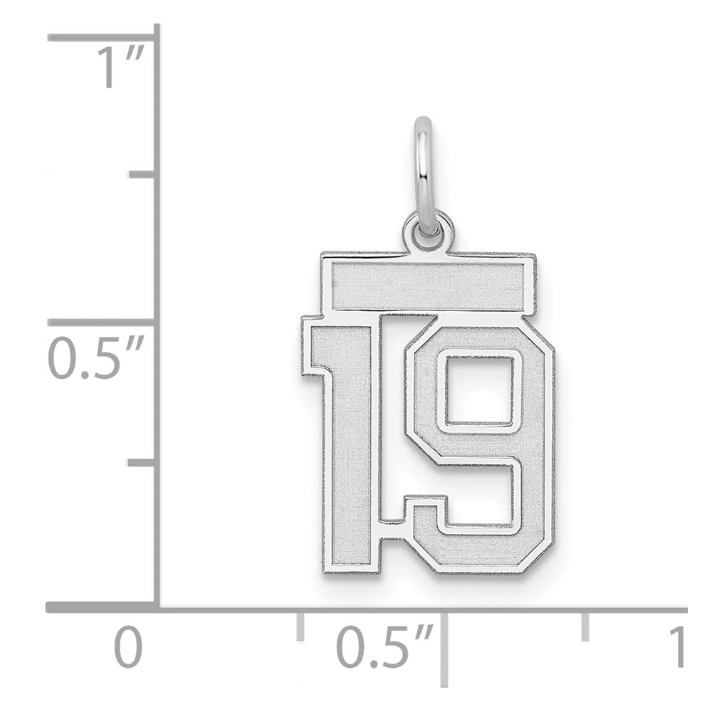 Sterlingsilber Silber/rhodiniert Satiniert Zahl 19 Charm