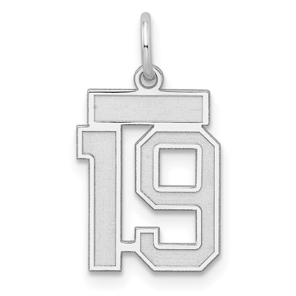 Sterlingsilber Silber/rhodiniert Satiniert Zahl 19 Charm