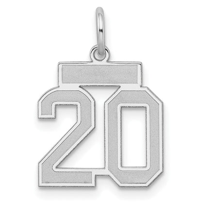 Sterlingsilber Silber/rhodiniert Satiniert Zahl 20 Charm