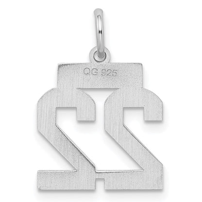 Sterlingsilber Silber/rhodiniert Satiniert Zahl 22 Charm