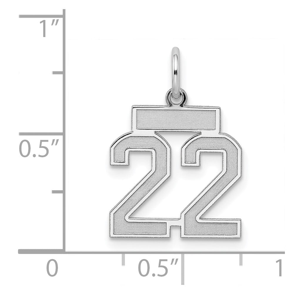 Sterlingsilber Silber/rhodiniert Satiniert Zahl 22 Charm