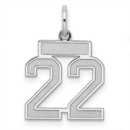 Sterlingsilber Silber/rhodiniert Satiniert Zahl 22 Charm