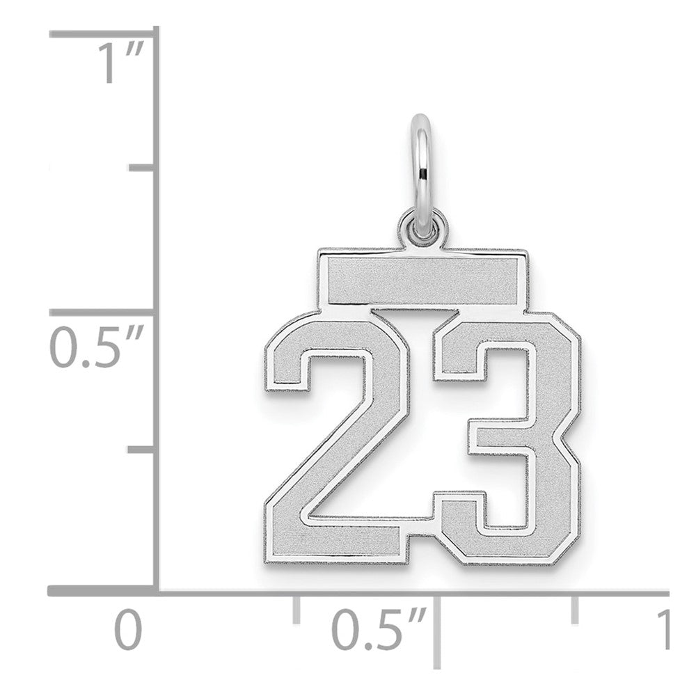 Sterlingsilber Silber/rhodiniert Satiniert Zahl 23 Charm