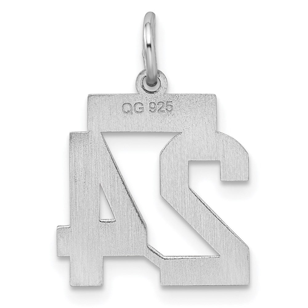 Sterlingsilber Silber/rhodiniert Satiniert Zahl 24 Charm