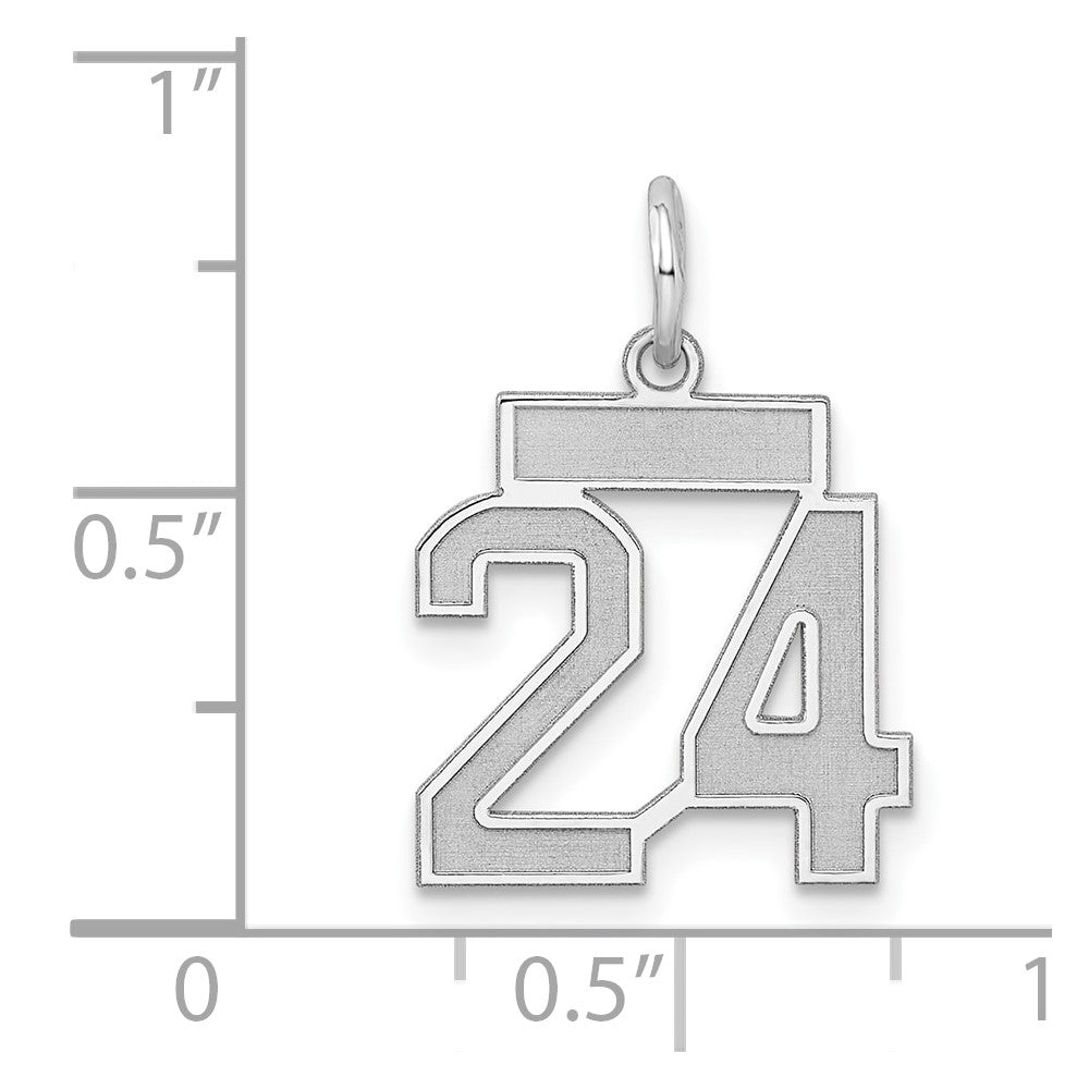 Sterlingsilber Silber/rhodiniert Satiniert Zahl 24 Charm