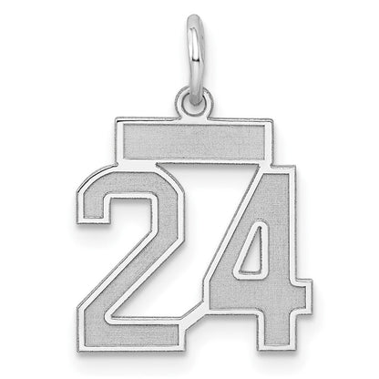 Sterlingsilber Silber/rhodiniert Satiniert Zahl 24 Charm