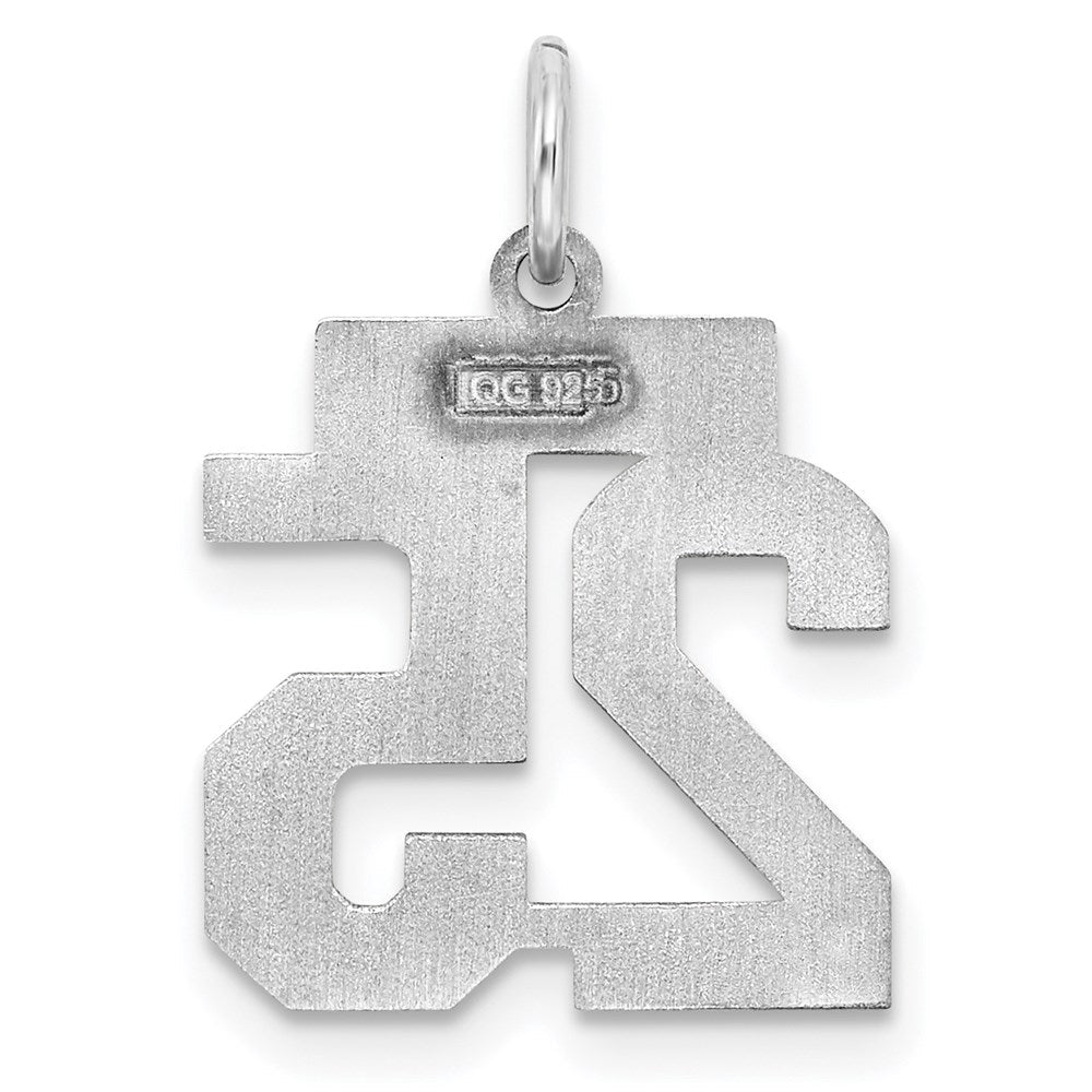 Sterlingsilber Silber/rhodiniert Satiniert Zahl 25 Charm