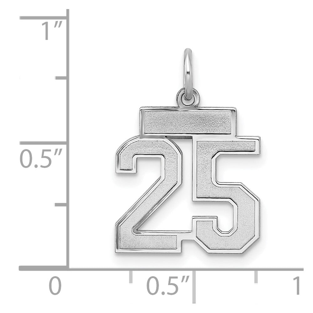Sterlingsilber Silber/rhodiniert Satiniert Zahl 25 Charm