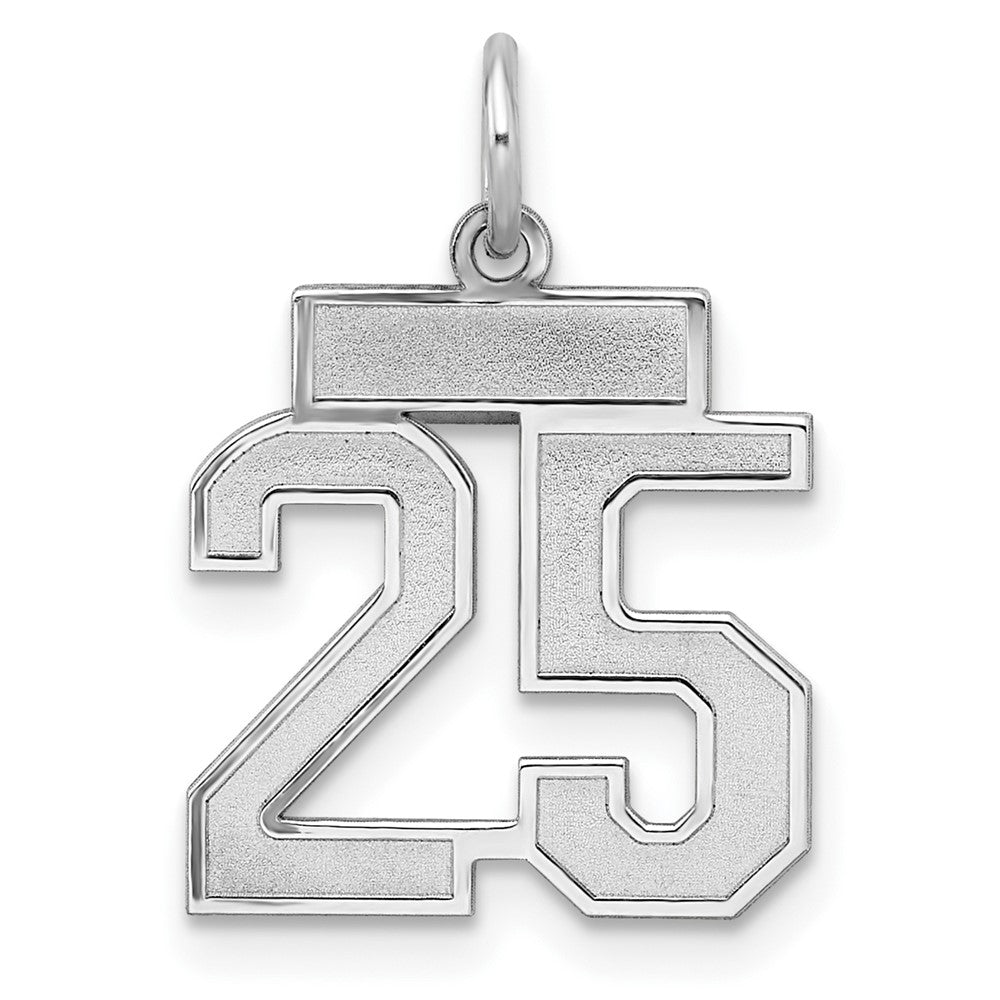 Sterlingsilber Silber/rhodiniert Satiniert Zahl 25 Charm