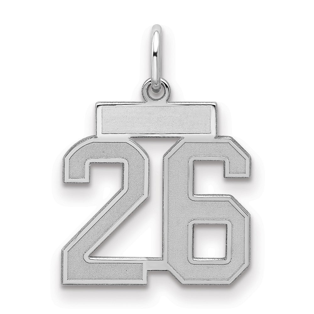 Sterlingsilber Silber/rhodiniert Satiniert Zahl 26 Charm