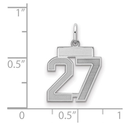 Sterlingsilber Silber/rhodiniert Satiniert Zahl 27 Charm