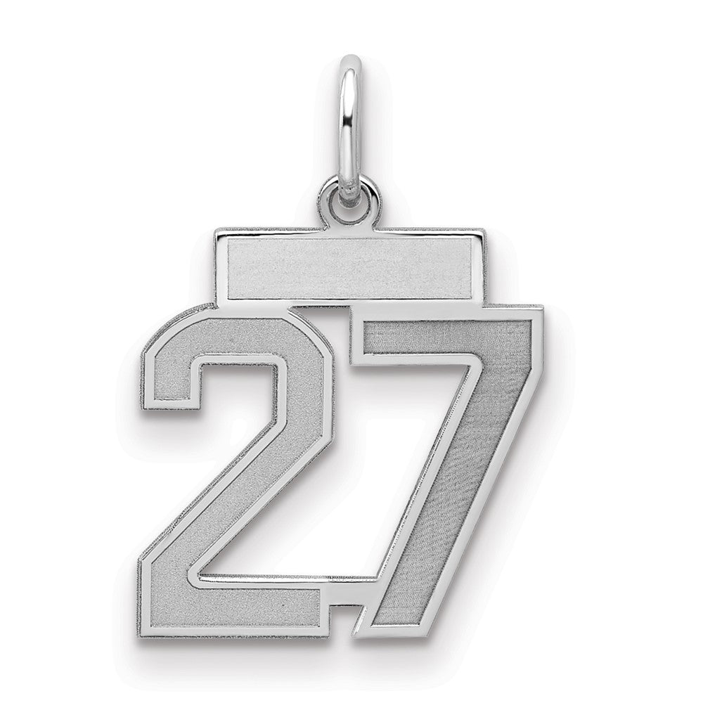 Sterlingsilber Silber/rhodiniert Satiniert Zahl 27 Charm