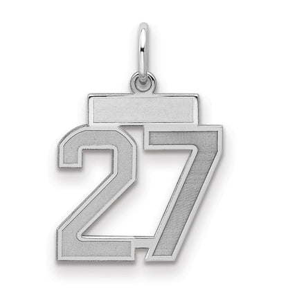 Sterlingsilber Silber/rhodiniert Satiniert Zahl 27 Charm