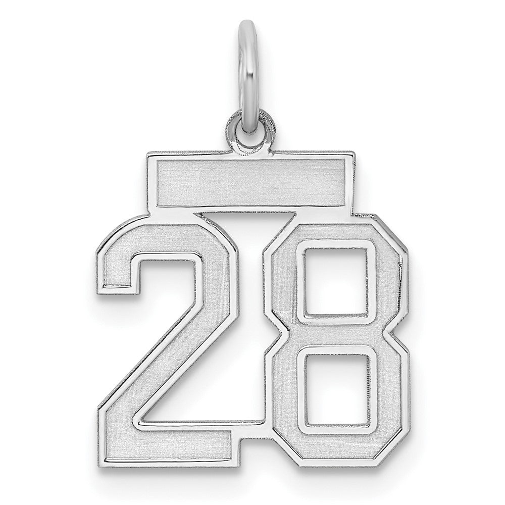 Sterlingsilber Silber/rhodiniert Satiniert Zahl 28 Charm