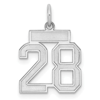 Sterlingsilber Silber/rhodiniert Satiniert Zahl 28 Charm