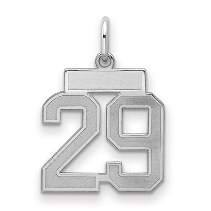 Sterlingsilber Silber/rhodiniert Satiniert Zahl 29 Charm