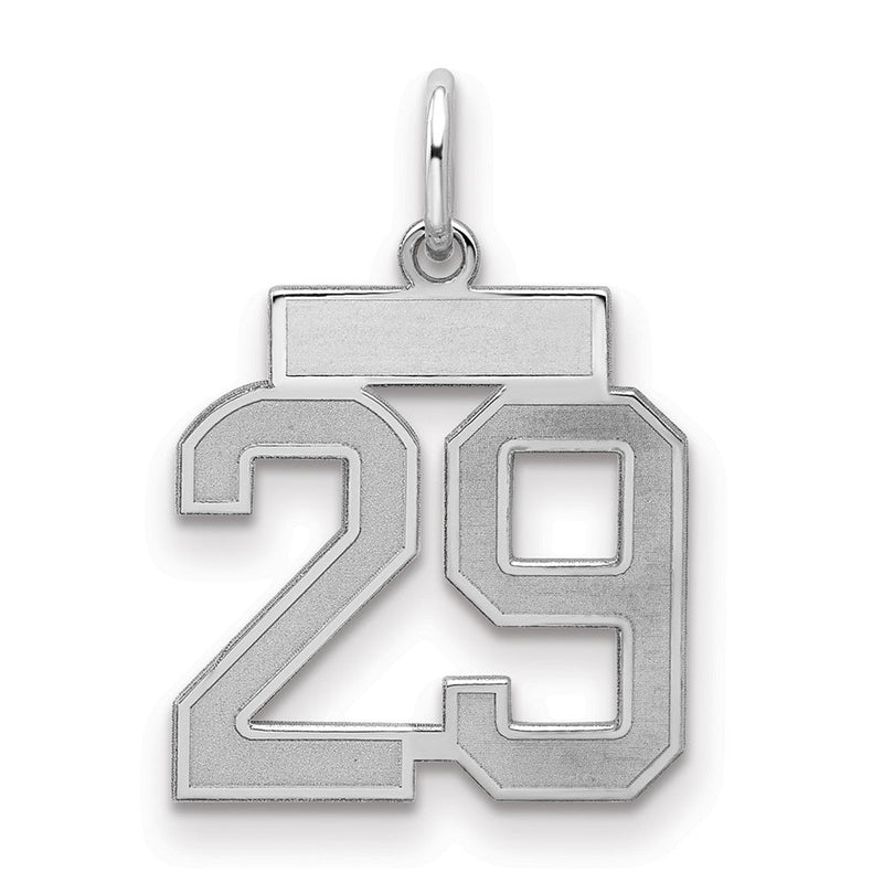 Sterlingsilber Silber/rhodiniert Satiniert Zahl 29 Charm