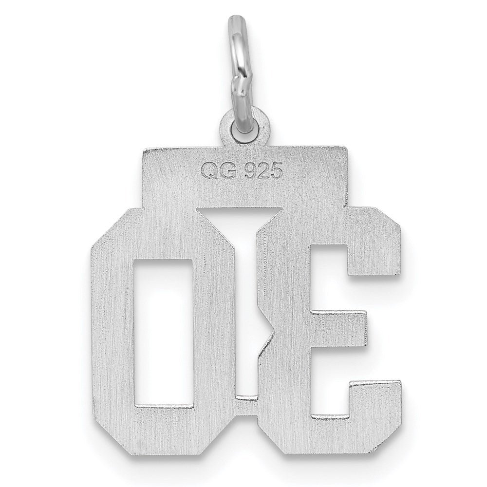 Sterlingsilber Silber/rhodiniert Satiniert Zahl 30 Charm