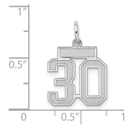 Sterlingsilber Silber/rhodiniert Satiniert Zahl 30 Charm
