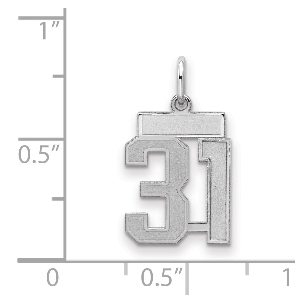 Sterlingsilber Silber/rhodiniert Satiniert Zahl 31 Charm