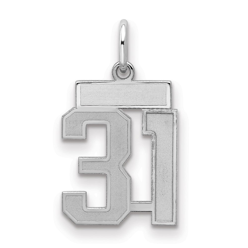 Sterlingsilber Silber/rhodiniert Satiniert Zahl 31 Charm