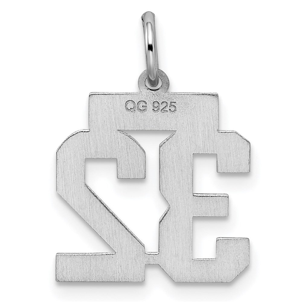 Sterlingsilber Silber/rhodiniert Satiniert Zahl 32 Charm