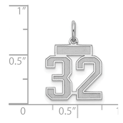 Sterlingsilber Silber/rhodiniert Satiniert Zahl 32 Charm